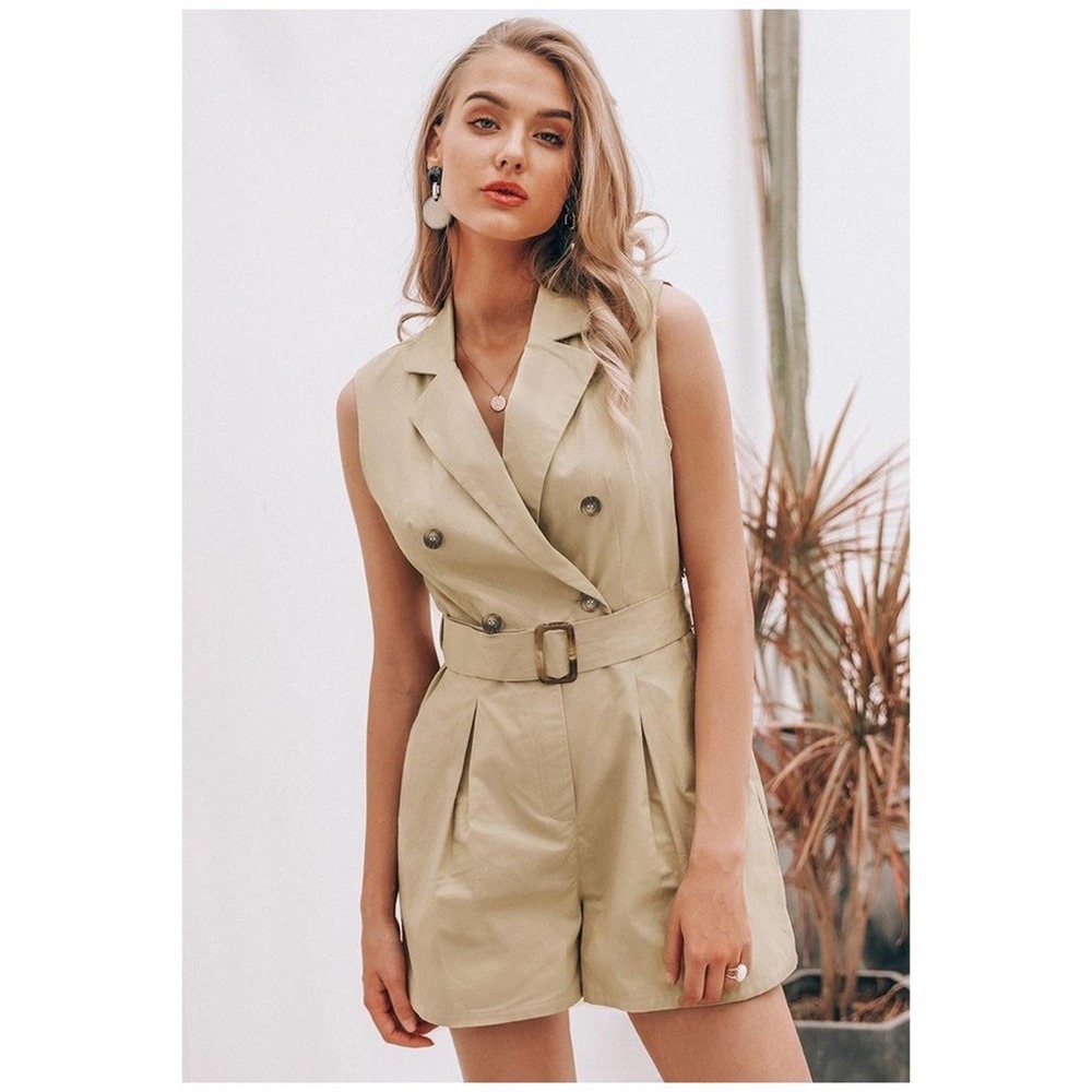 Khaki Utility Style Romper